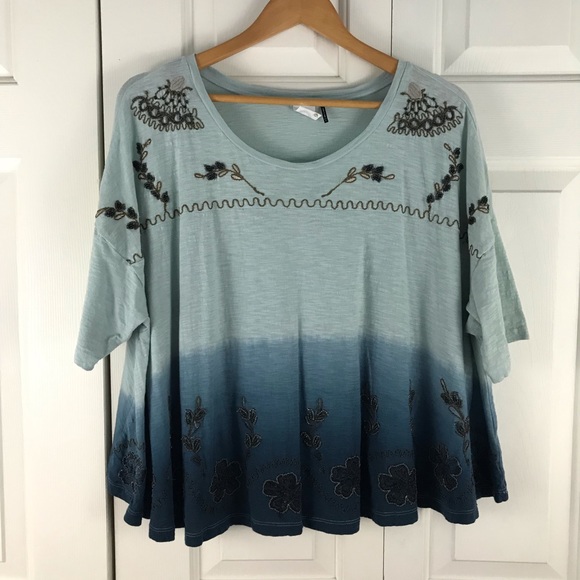 XL Kin Details about / NWT $88 Anthropologie Tulsi Swing Tee Top Blouse Beaded Akemi XS